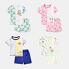 19 summer Children Set Sweatcloth pure cotton Short sleeved T-shirts Cartoon A summer baby Short sleeved shorts