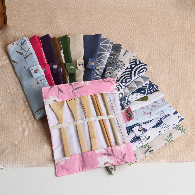 餐具包装袋 和风帆布筷勺刀叉收纳袋子 厂家一手货源支持