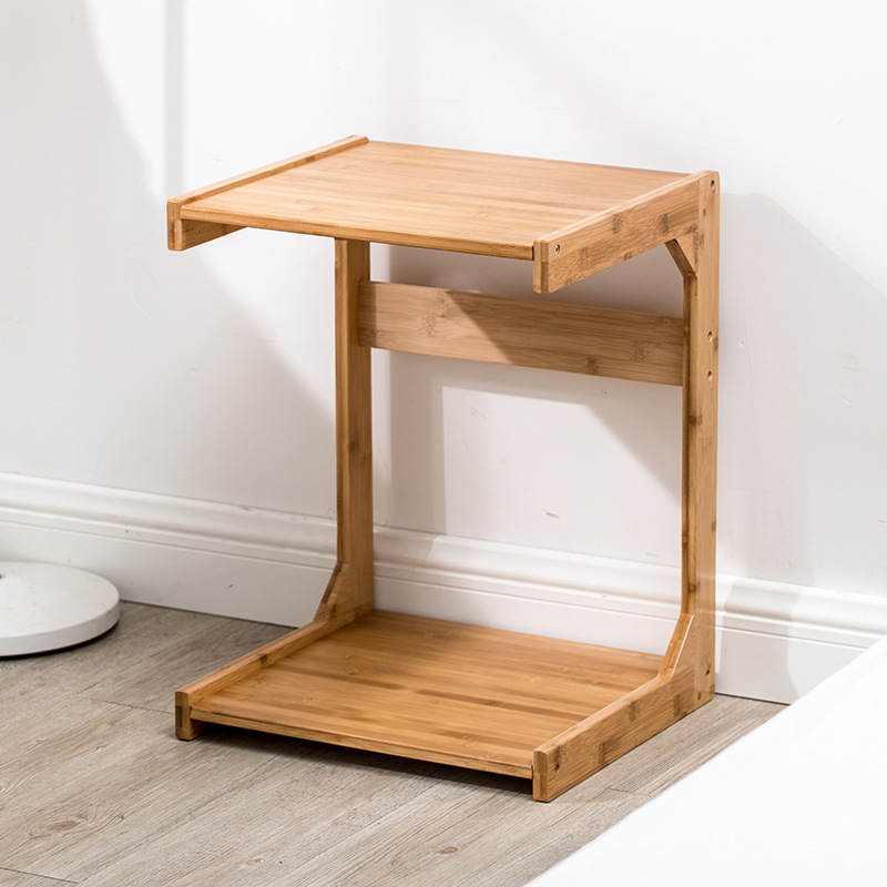 Moderno minimalista sofá lado esquina Mesa mesita de noche Mini Mesa de té mesa de bambú lado gabinete hogar pequeña mesa cuadrada