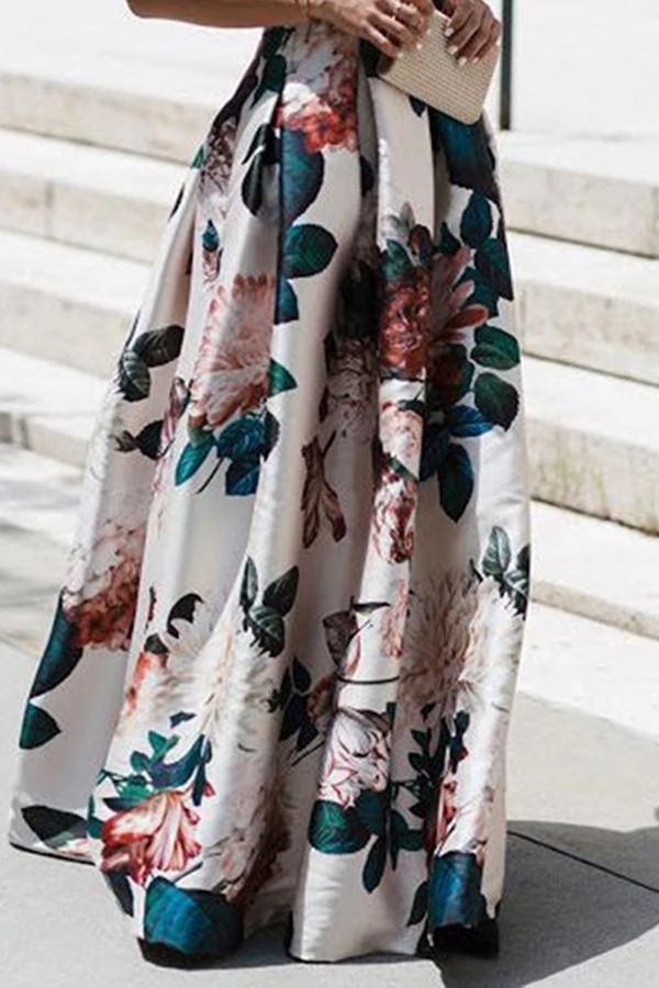 Summer Season Women's Gender Wholesale Women's Vacation Printing Printing Holiday Daily Beach V Neck Sleeveless Princess Dress