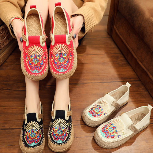 Beijing shoes embroidered shoes round head lazy shoes for women