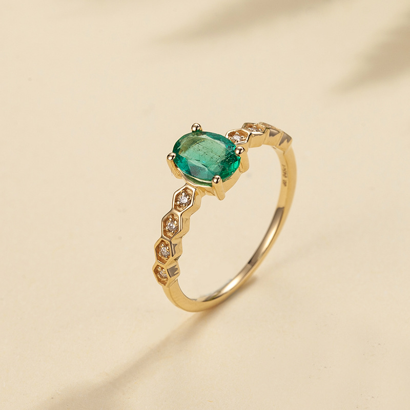 18K gold Emerald Diamond Ring Zhengdong Jewelry design research and development OEM OEM wholesale