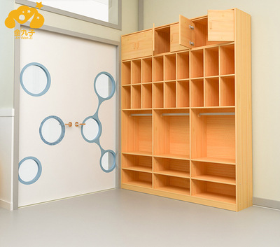 幼儿园衣帽柜鞋柜衣柜儿童收纳柜玩具柜书包柜置物柜蒙氏柜小贝柜