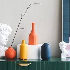 莫蘭迪色北歐風格創意ins陶瓷乾花花瓶 客廳插花現代簡約裝飾擺件
