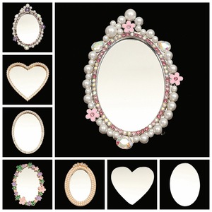 mirror DIY mobile phone accessories inlaid with diamond pearl flower lens mobile phone beauty material