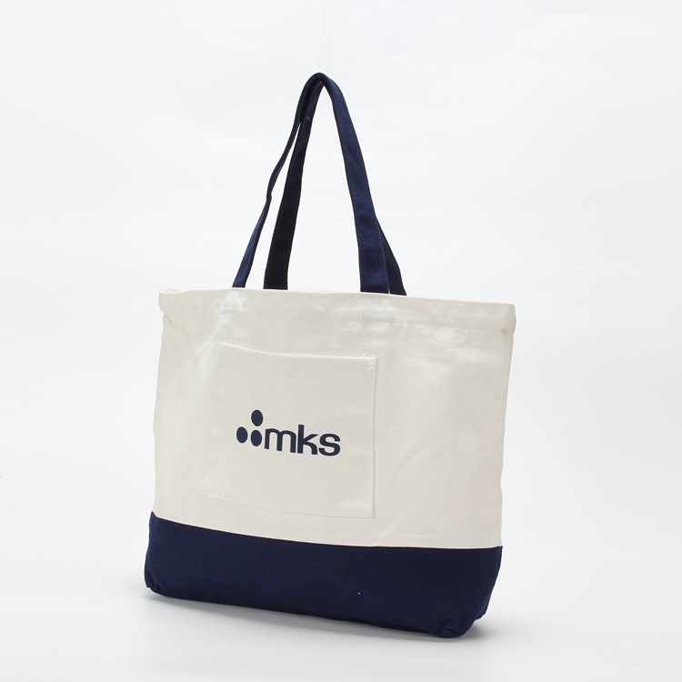 手提帆布袋定做拉链纯棉广告帆布袋定制个性拼接棉布袋定制LOGO