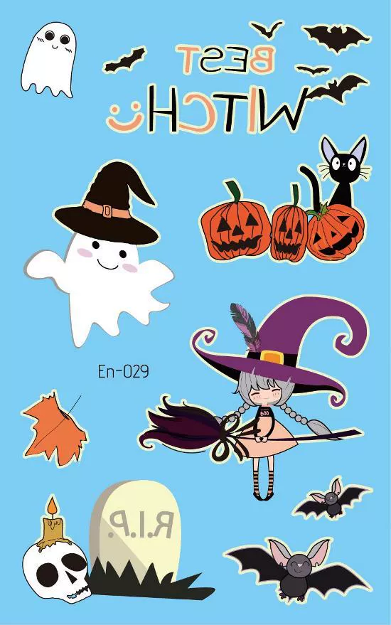 Children's ecological tattoo stickers, Amazon, halloween