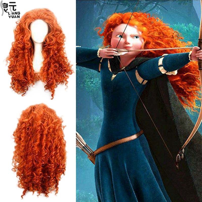 勇敢传说Brave/梅莉达假发 勇敢公主Cosplay动漫假发长卷发-阿里巴巴