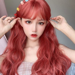 Wig female long curly hair big wave fluffy natural internet celebrity long hair orange wool curly temperament face-shaping full headgear