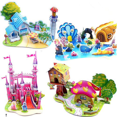 Creative cartoon 3D three-dimensional puzzle children's educational early education DIY toys primary school students prizes handmade puzzle gifts