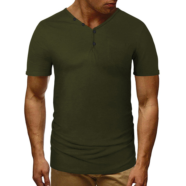 European and American summer slim V-neck men’s versatile short sleeve t-shirt men