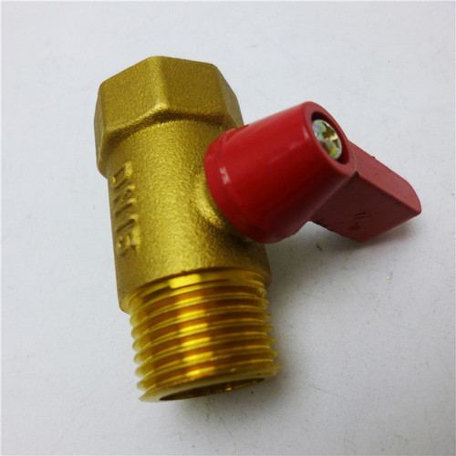 Brass thickened straight handle small ball valve extended inner and outer wire ball valve straight valve micro ball valve small red hat 4 points