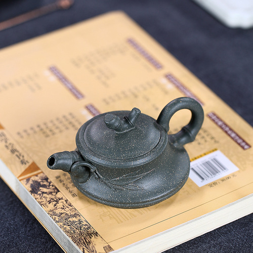 Yixing Teapot Gift Customization Original Mineral Azure Clay Bamboo Section Zisha Teapot Set Tea Set Wholesale One-Time Shipping