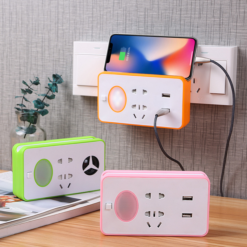 蓝牙音响插座转换器插头家用插座面板多孔无线插排插板一转多功能