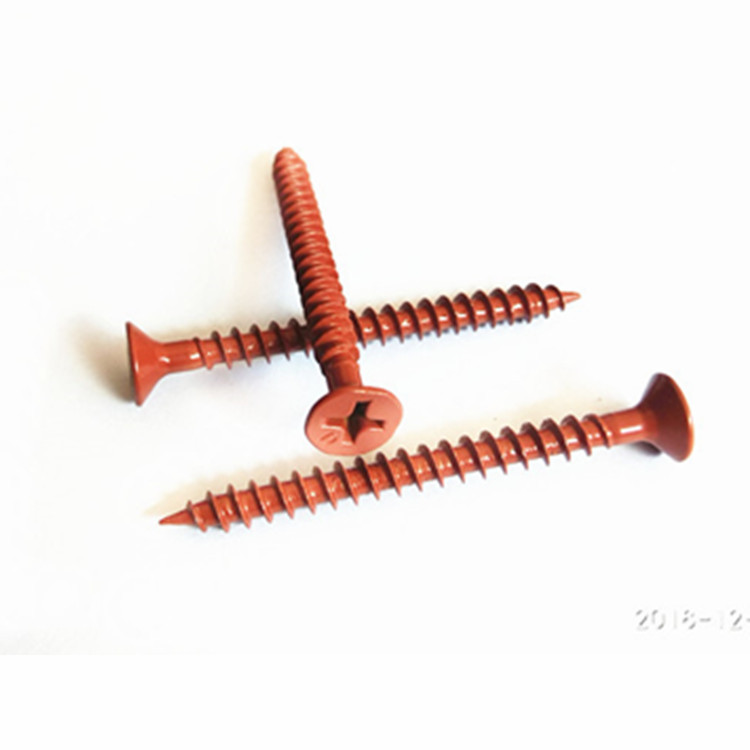 ST4.0橙色自攻螺丝加工 烤漆彩色十字沉头自攻快速牙纤维板钉