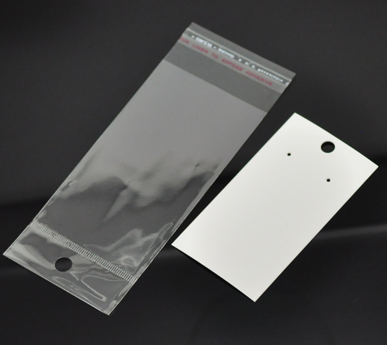 特价长方形装耳饰纸卡带有自粘袋 耳环包装展示用品批发外贸热销