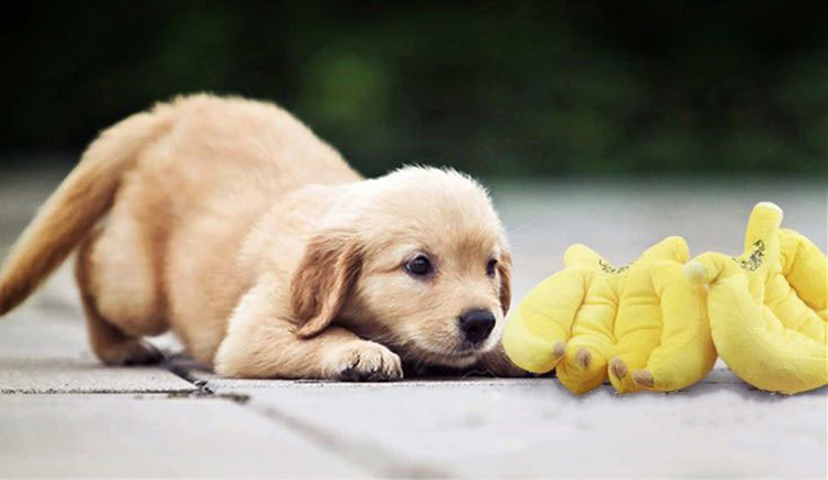 Pet plush banana sound entertainment cleaning toy cat and dog special grinding teeth_voghion.com