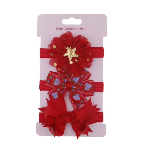 New Fashionable Korean Hair Accessory Headband Children's Simple Solid Color Bow Headband Set Baby Photo Headband