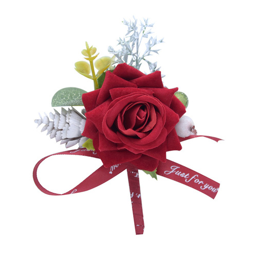 Eternal Angel Wedding Supplies D761 Wedding Chinese Style Groom and Bride Velvet Simulated Flower Corsage