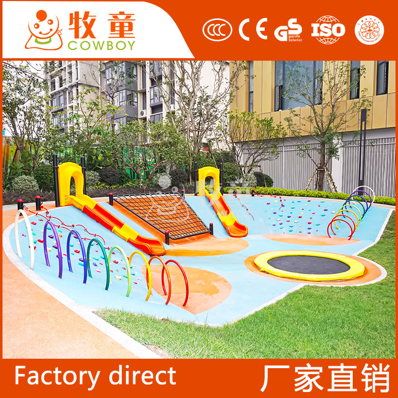 Kindergarten gran corredor al aire libre diapositiva al aire libre equipo de juego infantil combinación de diapositivas para niños