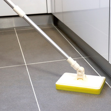 可伸缩长柄铝杆浴室浴缸清洁刷厨房海绵瓷砖地板刷子 方形海绵擦