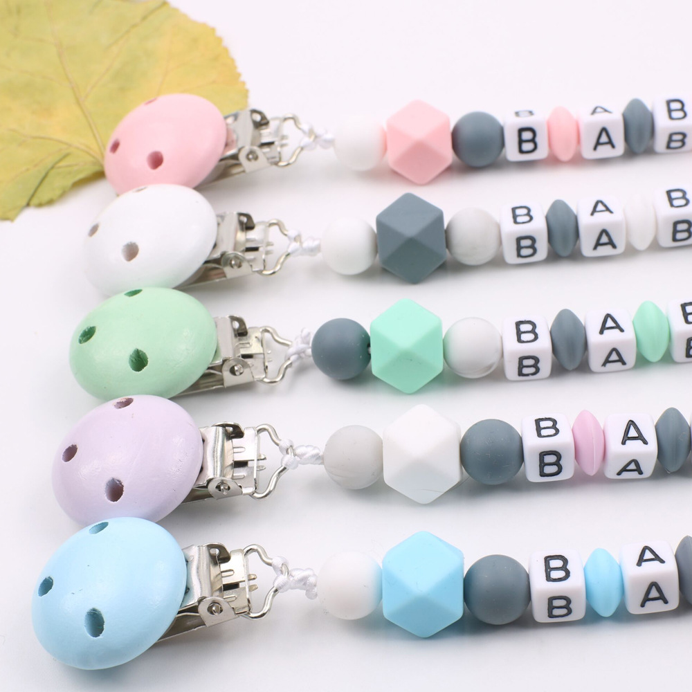 INS suministros maternos e infantiles Cadena de chupete de silicona caliente Amazon Comercio exterior estrella de cinco puntas cadena anti-caída