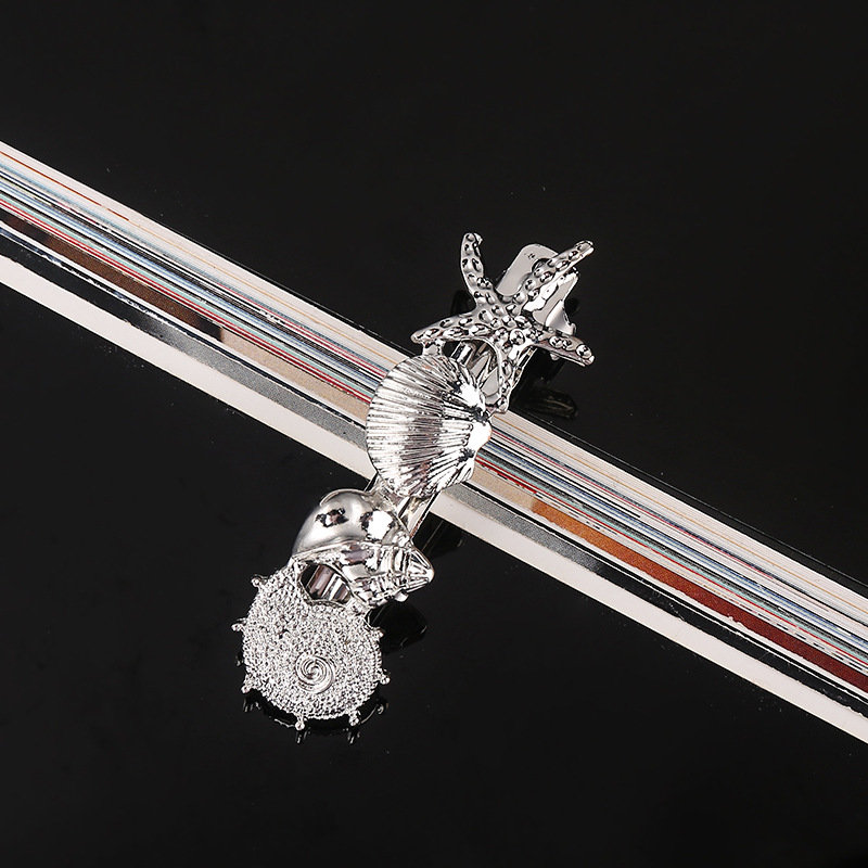 Women's Casual Marine Style Starfish Shell Alloy Inlay Rhinestones Pearl Hair Clip display picture 17