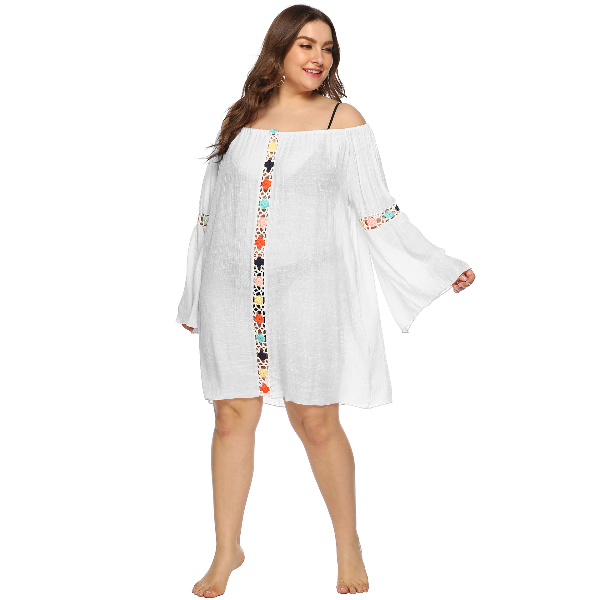 plus size off-shoulder beach dress NSOY26807