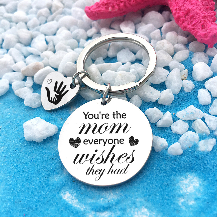 Stainless Steel Material Fashion Mother's Day Stainless Steel Keychain