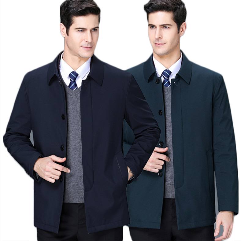 Autumn and winter Middle and old age cotton-padded clothes Lapel business affairs middle age Cotton man leisure time coat thickening keep warm men's wear cotton-padded jacket