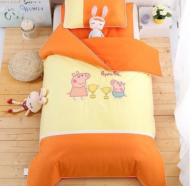 幼儿园被子加厚夹棉三件套婴儿童午睡被六件套被褥可定制刺绣花款|ms