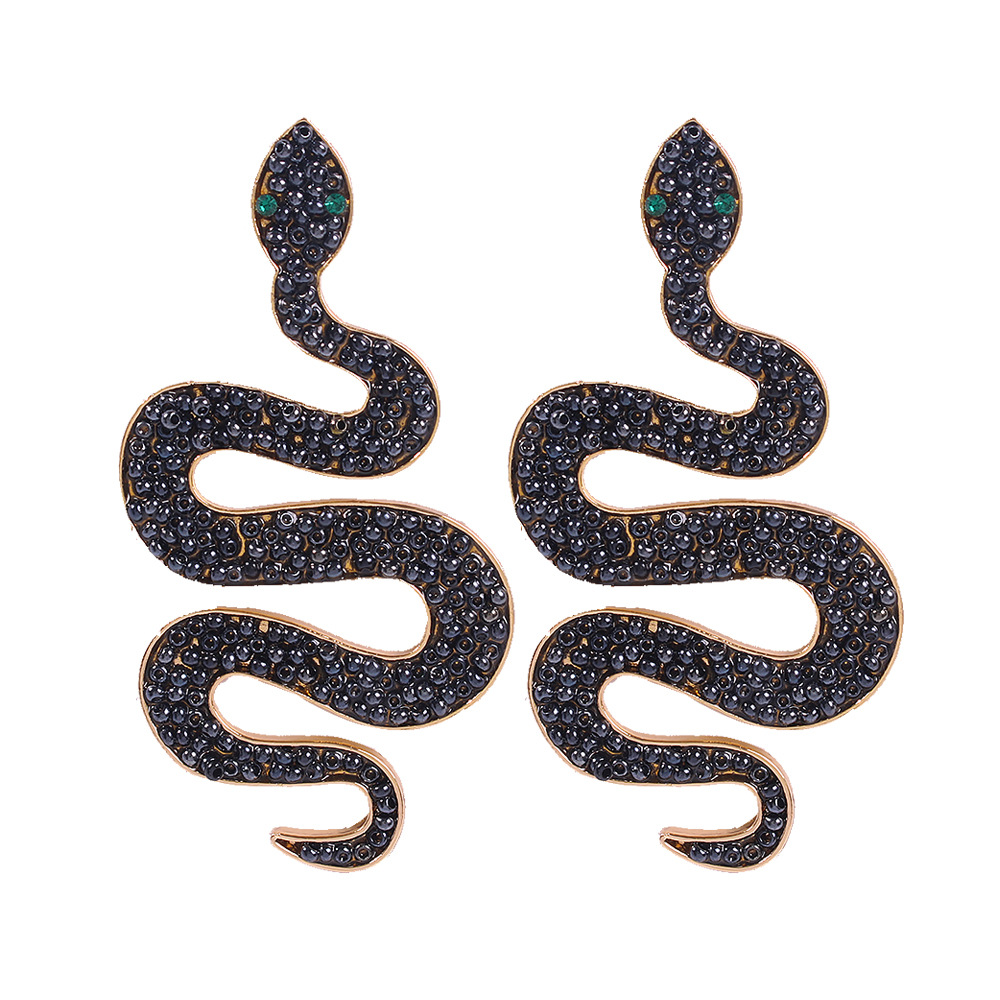 Rhinestone Three-dimensional Snake-shaped Earrings And Earrings display picture 3