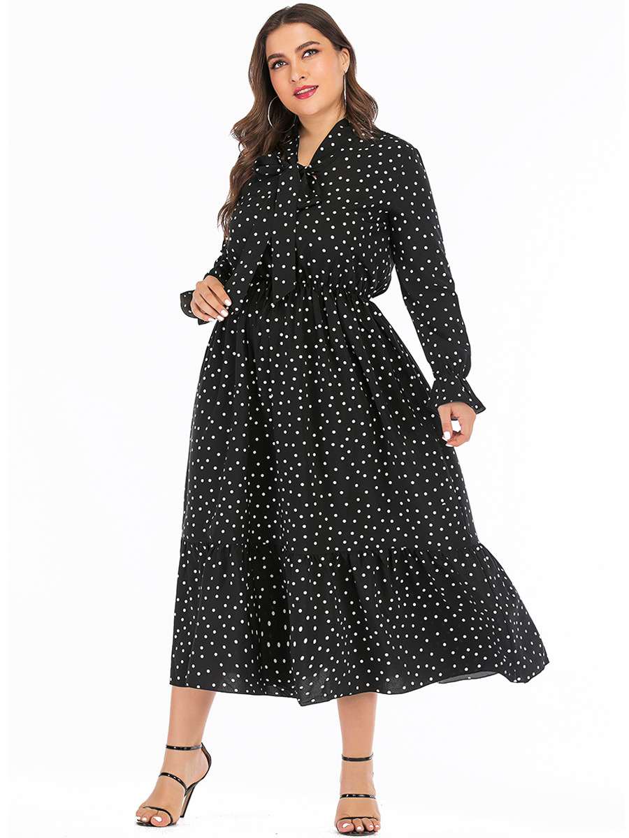 Polka Dot Chiffon Dress 4