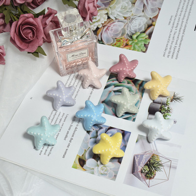 工厂直销单孔陶瓷拉手可爱海星儿童房抽屉把手地中海衣柜橱柜把手