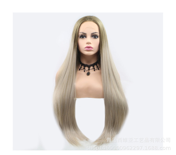 Elegant golden elastic wig