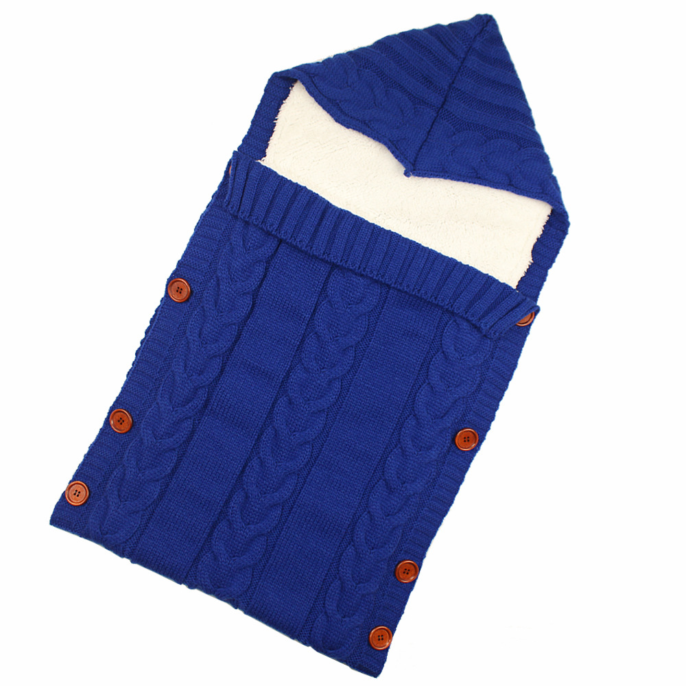 Warm Baby Blanket Knitted Newborn Swaddle Wrap Soft InfantSleeping Bag Footmuff Cotton Envelope For Stroller Accessories Blanket