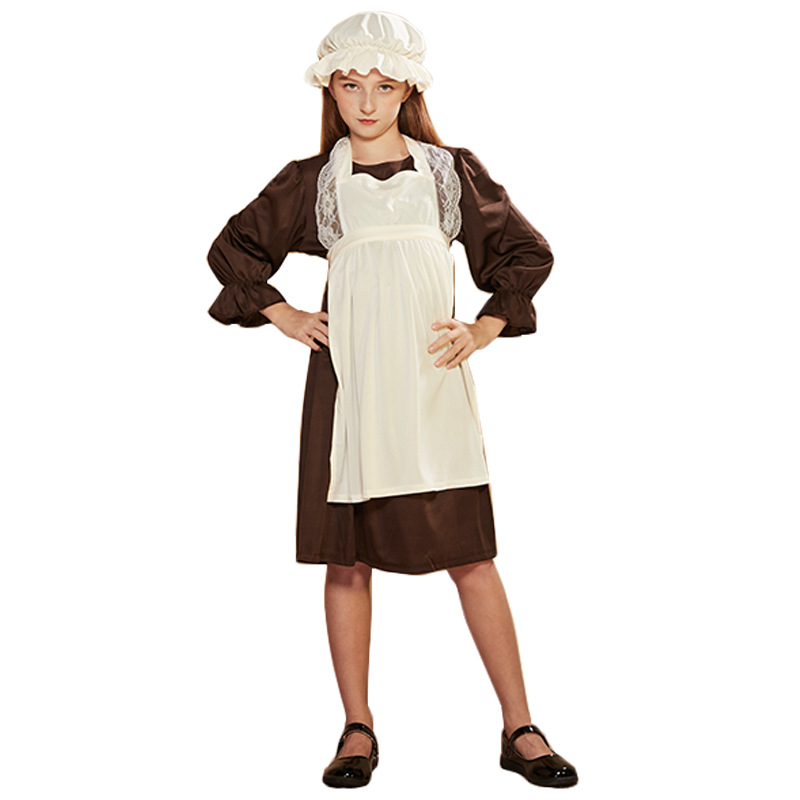 Fabricante en stock papel cos traje mundial traje nacional Victoria criada traje de Halloween juego de los niños traje