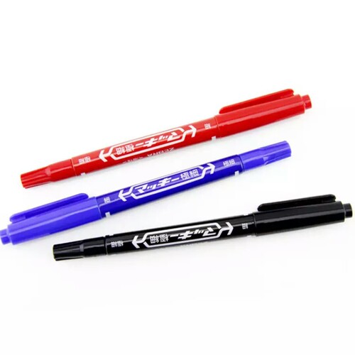 Small double-ended marker wholesale hook line pen double-ended marker black double-ended pen