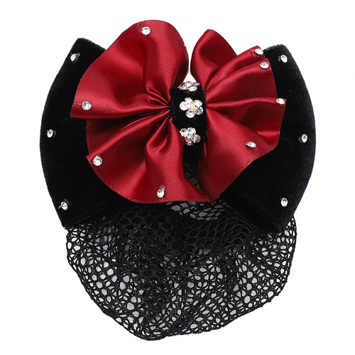 Nurse Headband Professional Hair Net Accessory Flight Attendant Nurse Hair Net Work Hair Net Hair Clip Bow Tie Hairpin Half Updo Headband