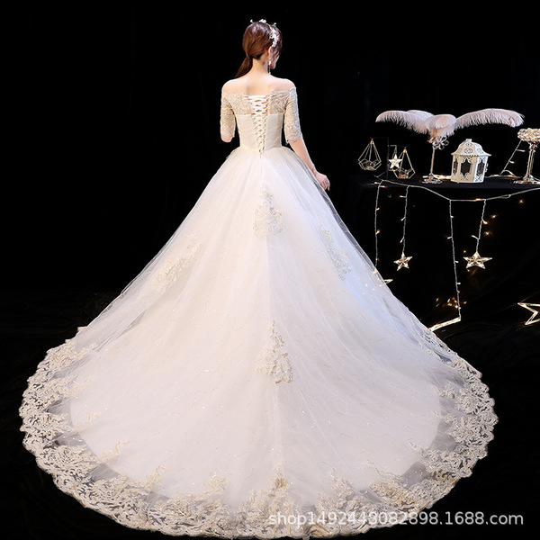 Suzhou wedding dress tail manufacturer slimming large size Huqiu…