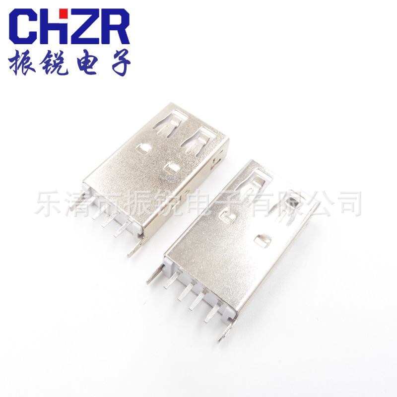 振锐直销USB立式直插插座17.5 20.5 22.5 24.5h高 无卷边直弯脚