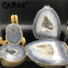 工厂货源原石无烧玛瑙晶洞聚宝盆水胆玉髓聚宝盆吸附摆件直播批发