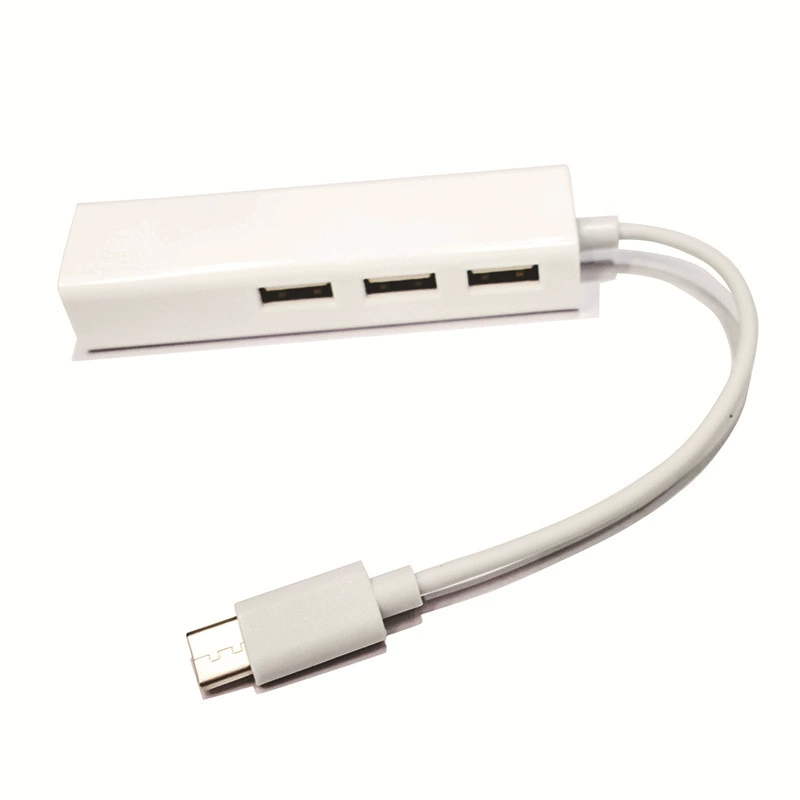 Кабельная розетка Type-C к сетевому кабелю хаб бесплатный USB 2.0 Type-C к 100M сетевой карте+Хаб на 3 порта