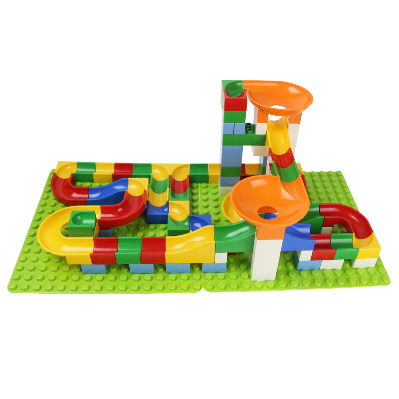 新款176颗粒大颗粒滑道积木启蒙创意DIY积木儿童益智塑料积木批发