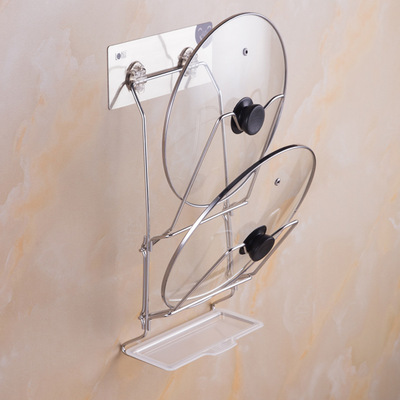 不锈钢锅盖架  免打孔多功能可折叠厨房置物架砧板架厂家批发直销|ms