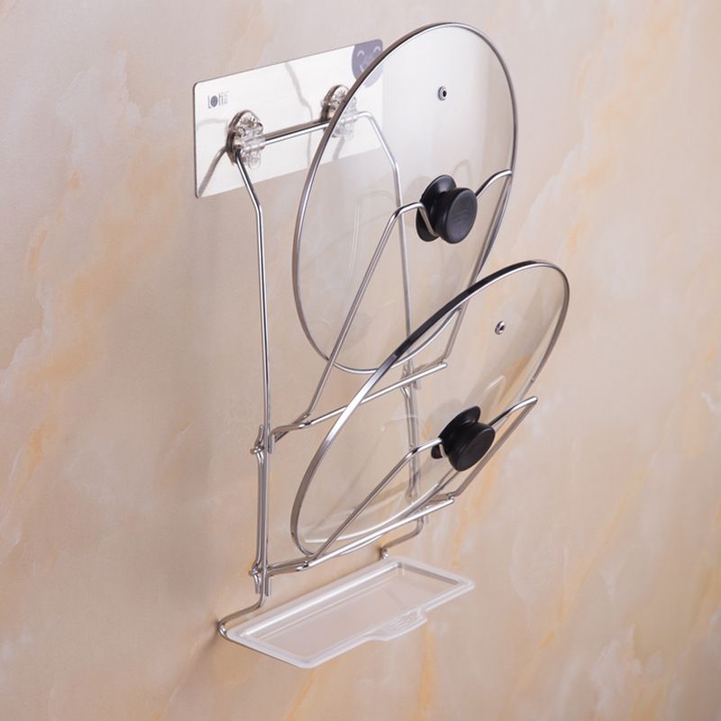 不锈钢锅盖架  免打孔多功能可折叠厨房置物架砧板架厂家批发直销|ms