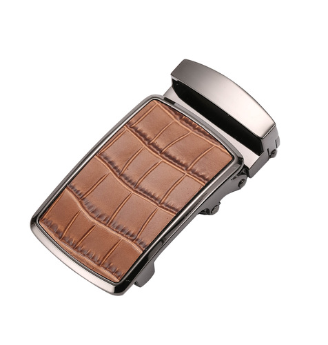 Men's leather belt buckle with no holes and no teeth alloy waist head buckle with no teeth automatic buckle 3.8 heads top grain leather 
