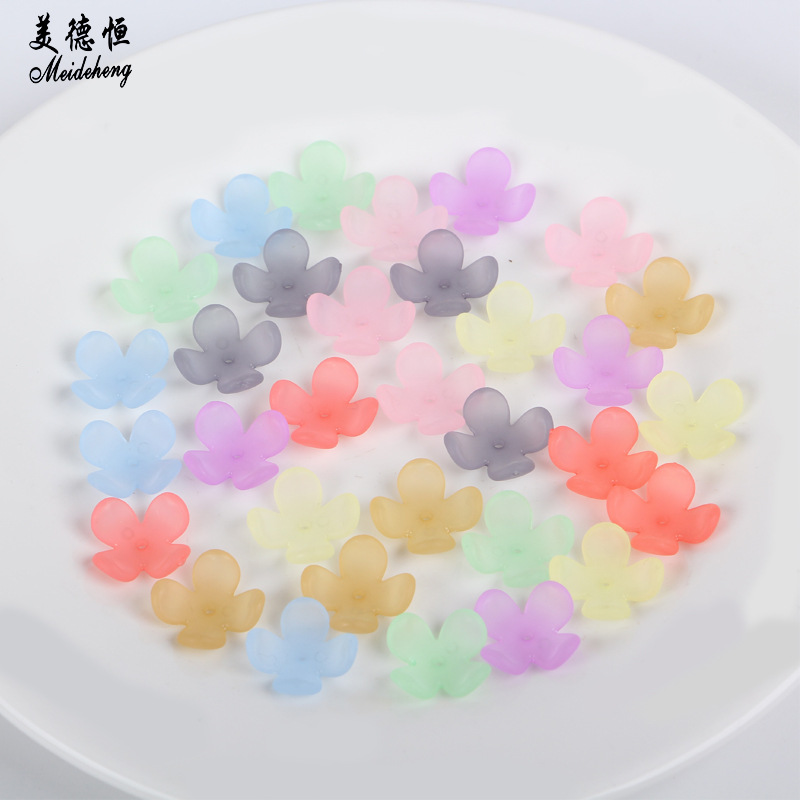 亚克力厂家直销中孔四瓣花发簪发饰配件 diy散珠夏天清新款式饰品