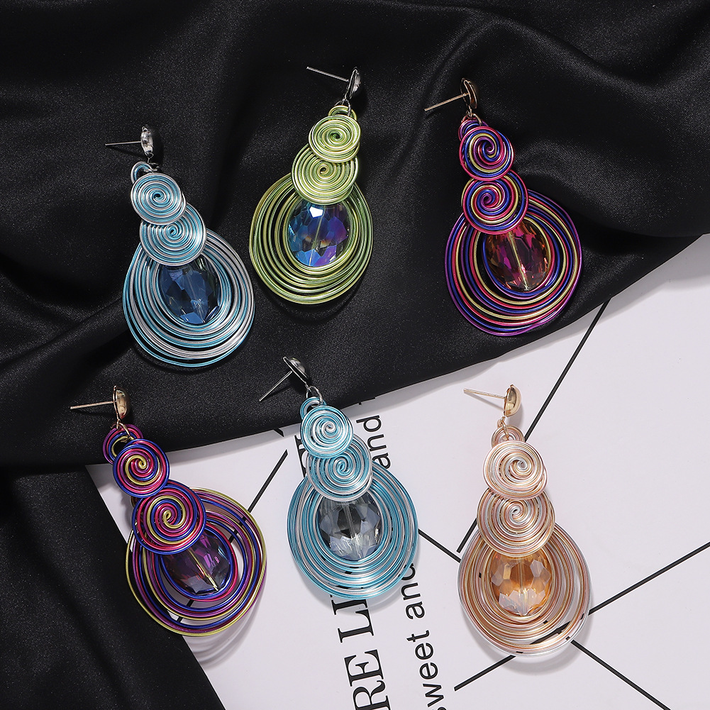 New Alloy Gem Earrings display picture 10