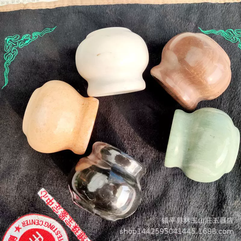 工厂生产加工各种规格玉石拔火罐 五行火罐拔罐 砭石家用拔罐